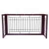 Wood Freestanding Pet Gate, Wood Dog Gate with Adjustable Width 40"-71", Barrier for Stairs Doorways Hallways, Puppy Safety Fence, Brown