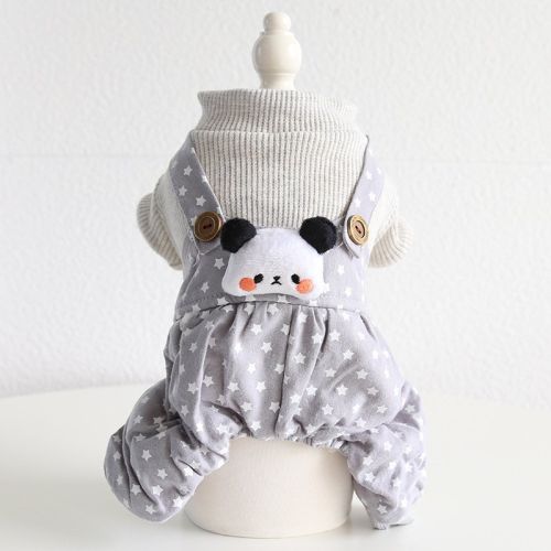 Lesser Panda Star Grid Pet Dog Clothes